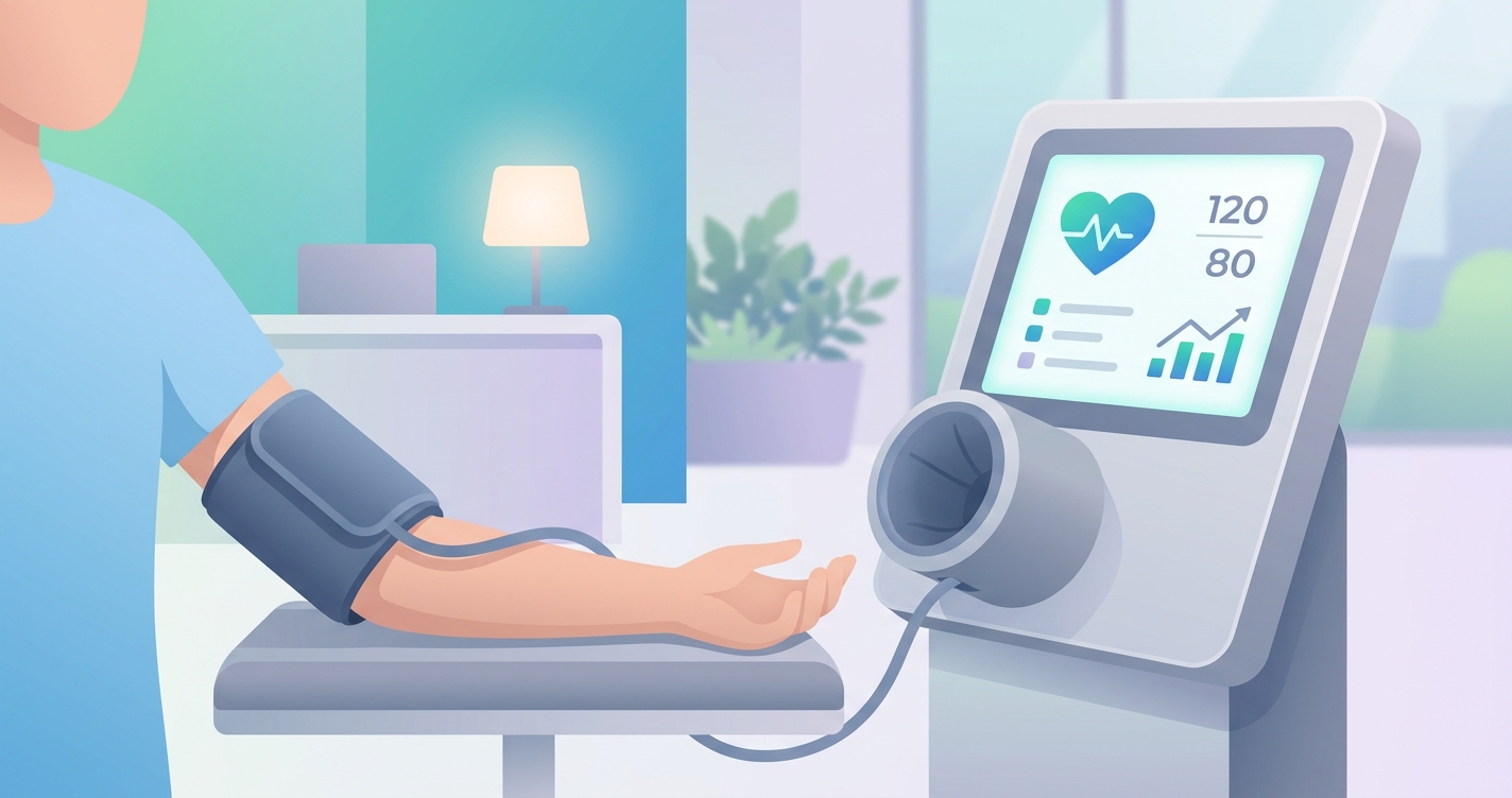 How does a self-check-in kiosk actually measure blood pressure?