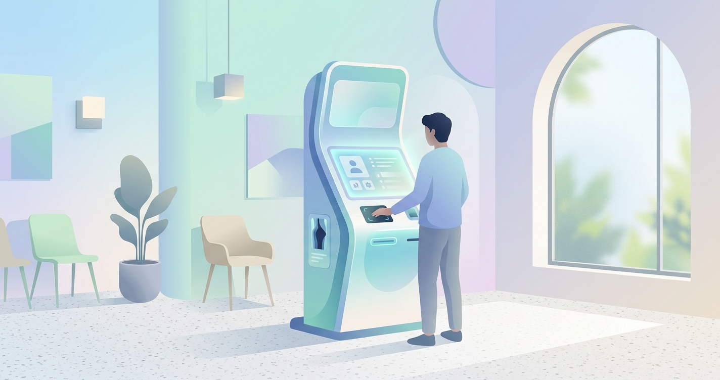 What clinics are replacing nurses at check-in with automated vitals kiosks?